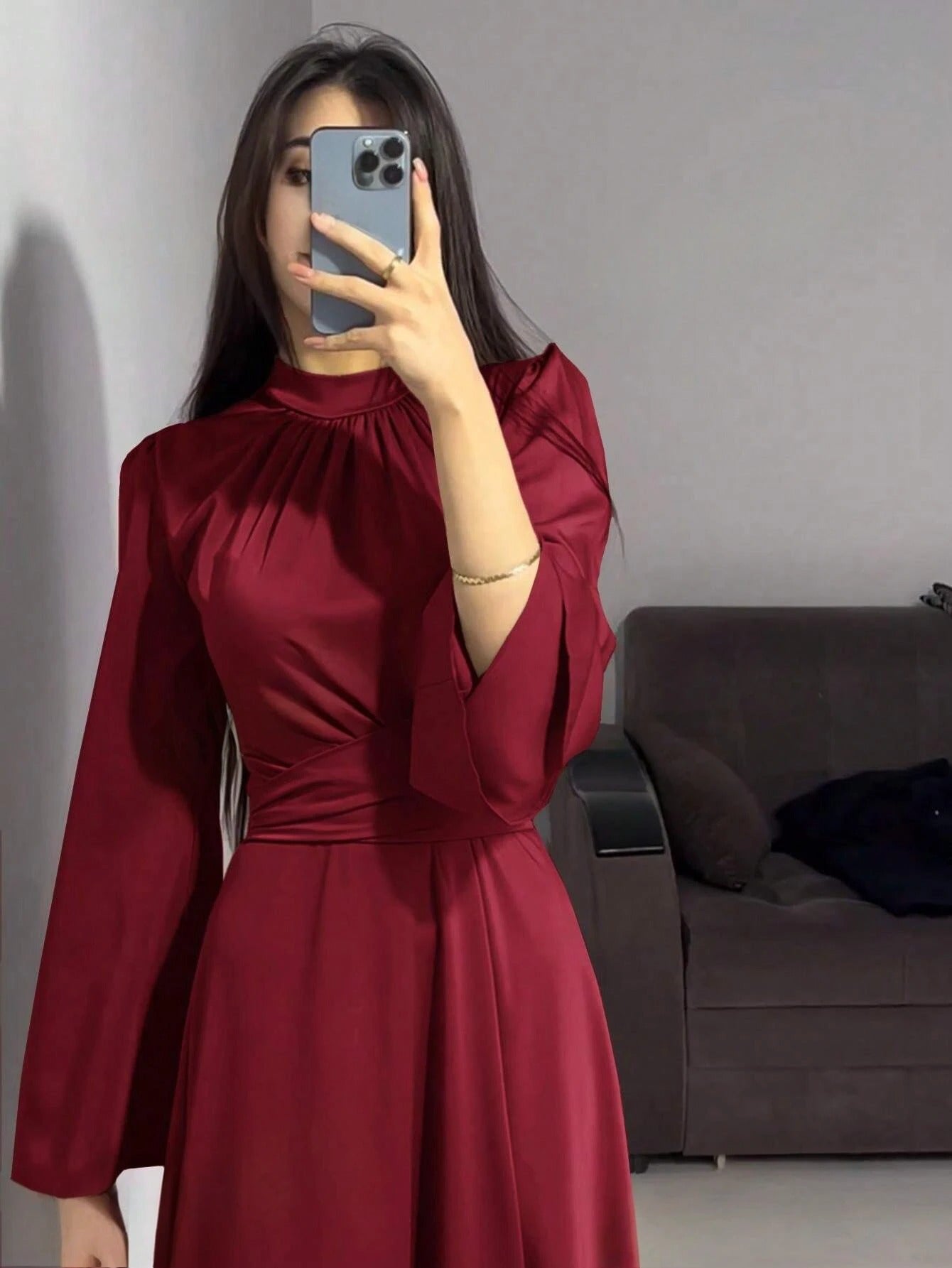 Royal Majesty Maroon Dress – Muhtarma