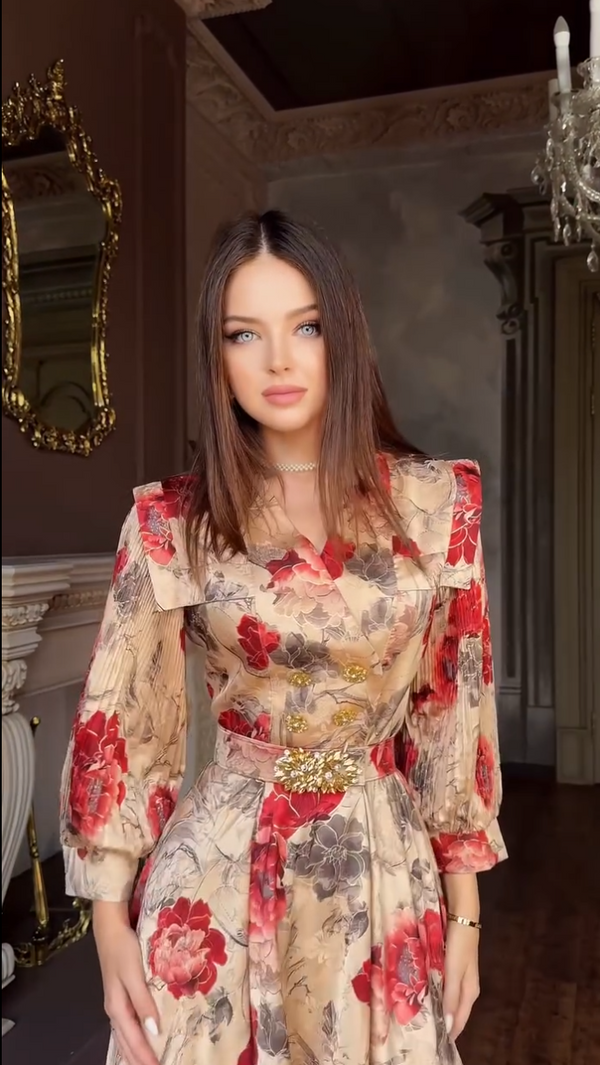 Regal Rose Print Dress