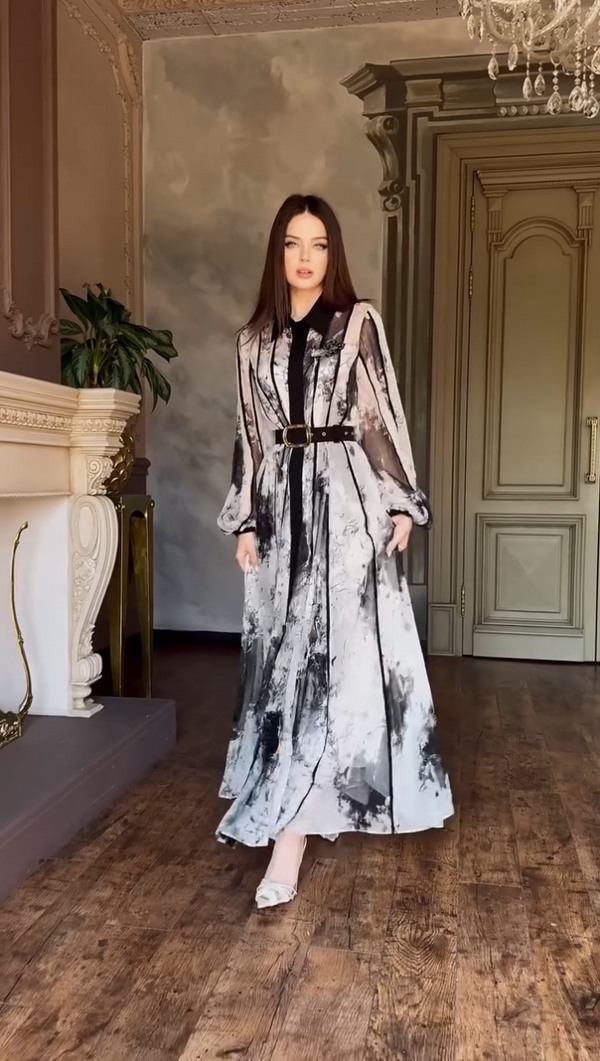 Monochrome Muse Print dress