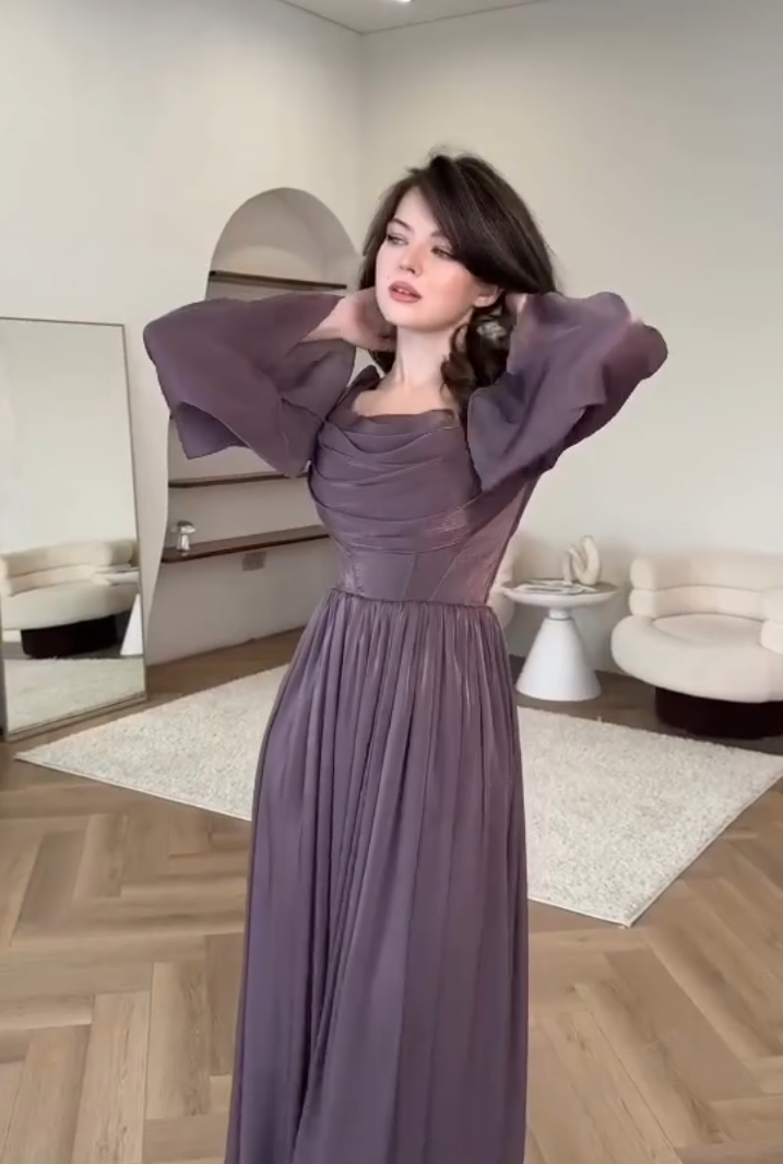 Fringe Satin Gown – Muhtarma
